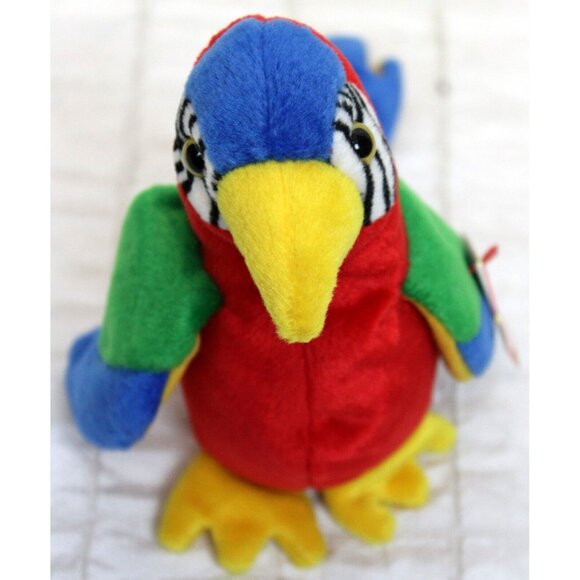 1997 TY Original Beanie Babies Parrot Bird Jabber Small Plush Stuffed Animal - Picture 5 of 8